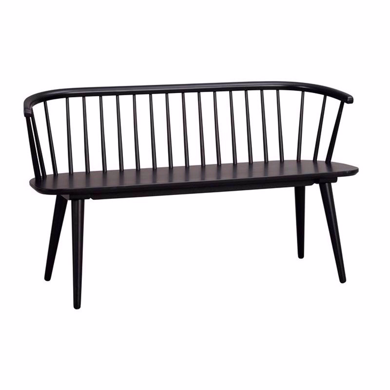 Sofabænk i sort 👍 Pinde design - Super Flot