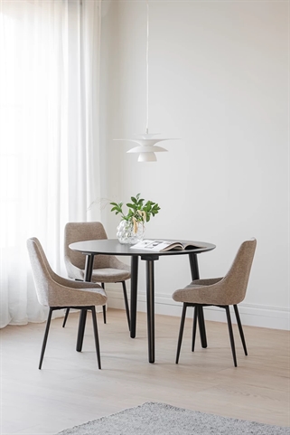 Rundt sort spisebord
