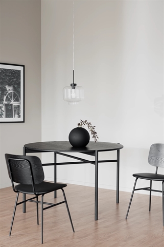 Rundt sort spisebord