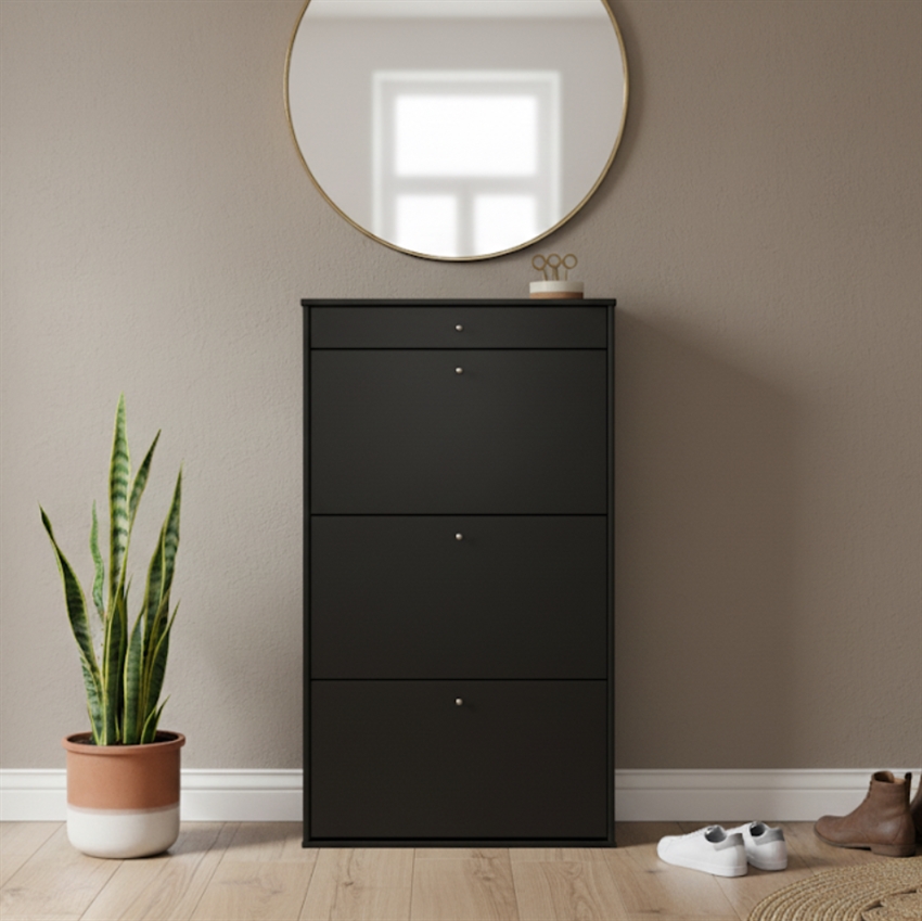 Mistral skoskab | Sort m. 4 skuffer