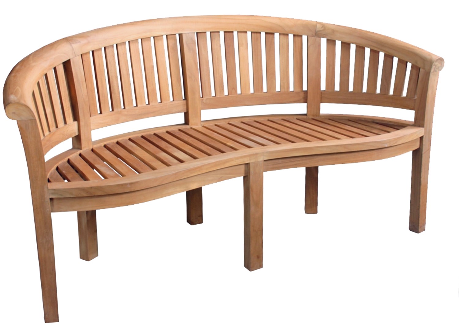 Skovlund Havebænk Teak - Banan 150 cm - Inkl. hynde | Møbelsalg.dk