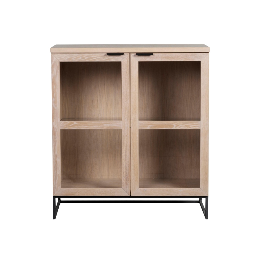 Rowico Home Everett Hvidpigmenteret Vintrineskab m. Glas Låger 95 cm x 105 cm x 41 cm | Møbelsalg.dk