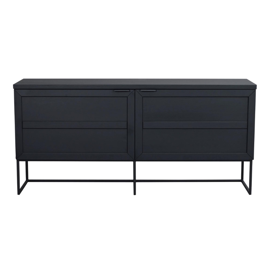 Rowico Home Everett Skænk – Sort m. Sort Stel 160 cm x 75 cm x 41 cm | Møbelsalg.dk