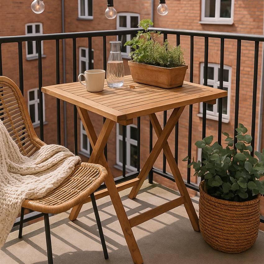 Skagen havebord | Klapbord m. teaktræ