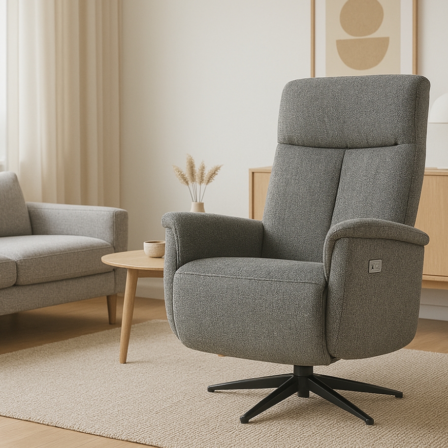 Comfort Living Korsør large elektrisk lænestol - Indbygget fodskammel | Møbelsalg.dk