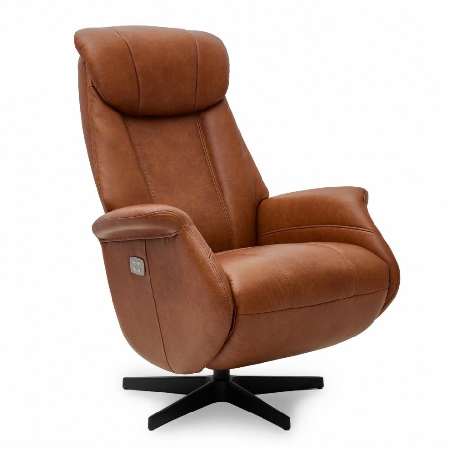 Comfort Living Bonanza lænestol - Elektrisk lænestol i cognac | Møbelsalg.dk