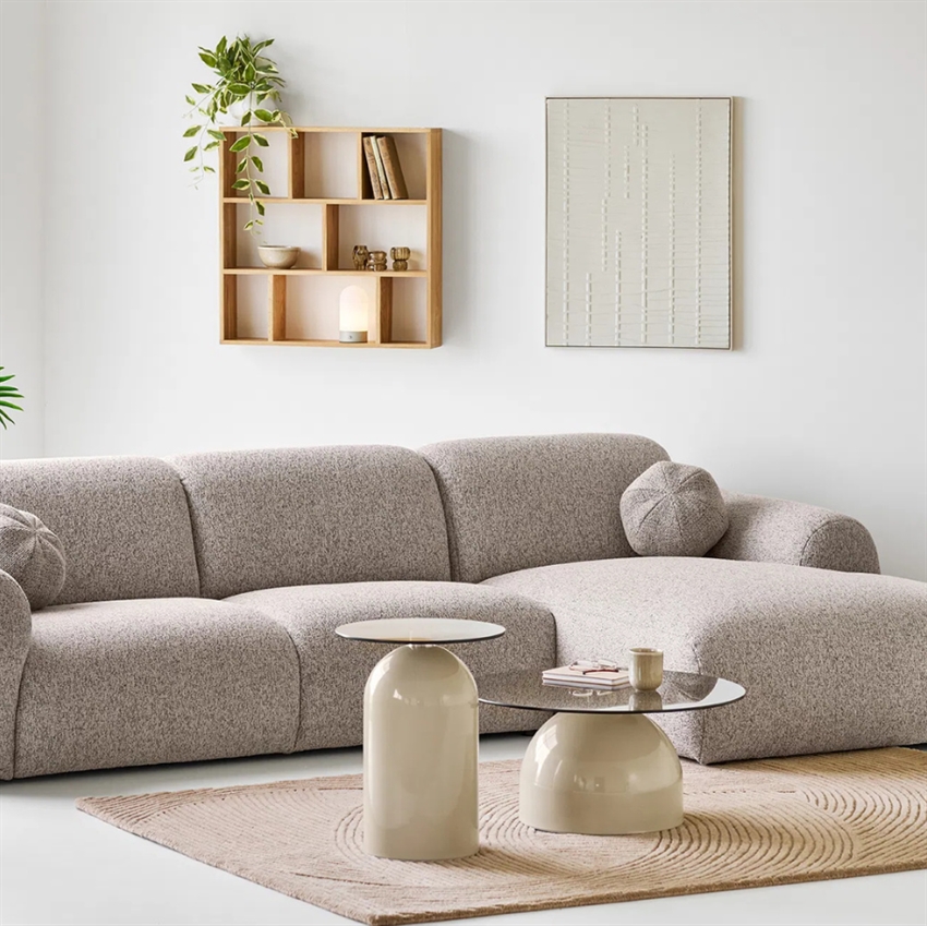 Skagen højrevendt loungesofa | Grå m. 2 puder 