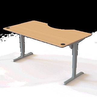 NordDesk ProLift Hæve-/Sænkebord 180x100 – Bøg / Sølv Stel