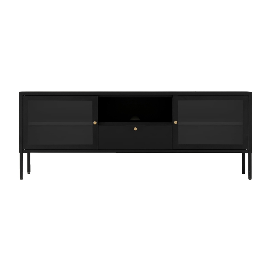 Scandinavian Living Fjord TV-bord - Sort TV - bord m. glaslåger | Møbelsalg.dk
