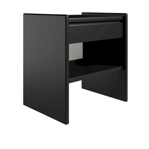 Kaagaard - Sengebord med 1 skuffe - Sort 50 cm x 50 cm x 37 cm | Møbelsalg.dk