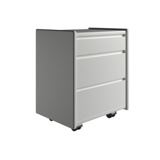 Kaagaard - Sengebord med 3 skuffer - Hvid med hjul 50 cm x 57 cm x 37 cm | Møbelsalg.dk