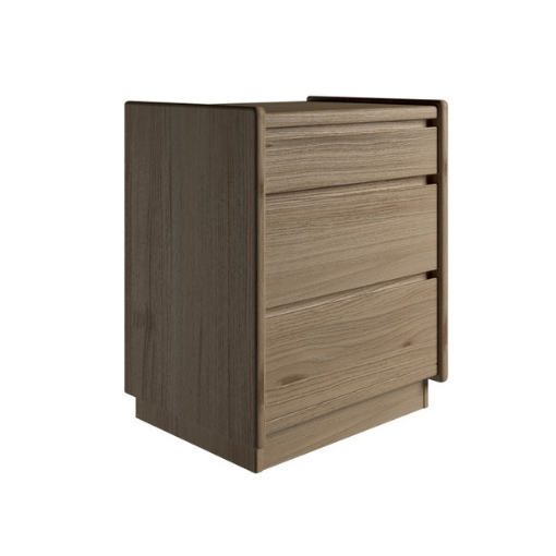 Kaagaard - Sengebord med 3 skuffer - Eg med sokkel 50 cm x 57 cm x 37 cm | Møbelsalg.dk