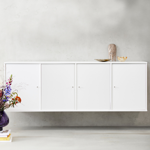 Mistral Skænk Snehvid med 4 Låger 177 cm x 61 cm x 42 cm | Møbelsalg.dk