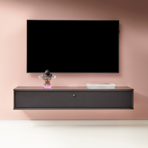 Mistral AV TV Møbel - Sort m. sort front 133 cm x 23 cm x 32.5 cm | Møbelsalg.dk