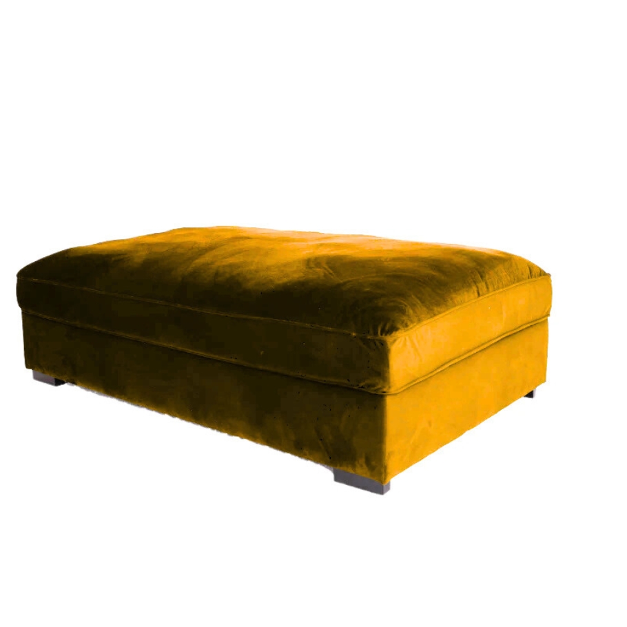 Nordic Design Chelsey small puf - Gul velour | Møbelsalg.dk