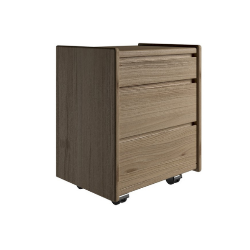 Kaagaard - Sengebord med 3 skuffer - Eg med hjul 50 cm x 57 cm x 37 cm | Møbelsalg.dk