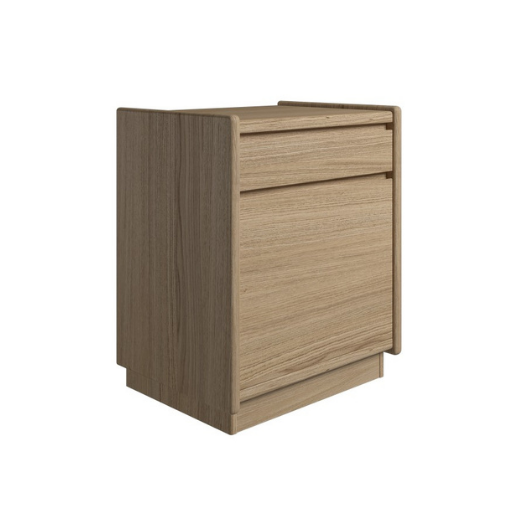 Kaagaard - Sengebord med låge - Eg sokkel 50 cm x 56 cm x 37 cm | Møbelsalg.dk