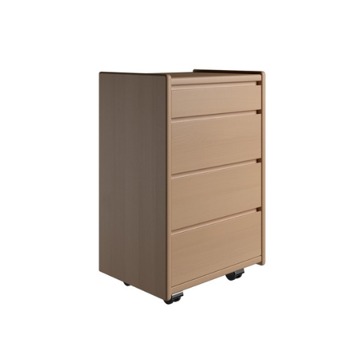 Kaagaard - Sengebord med 4 skuffer - Bøg med hjul 50 cm x 74 cm x 37 cm | Møbelsalg.dk