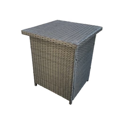 Skovlund Sædehyndeboks - Alu/Sort polyrattan 57 cm x 67 cm x 57 cm | Møbelsalg.dk