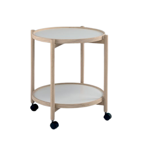 Thomsen Furniture - James rullebord Eg - Hvid/sort 58 cm x 50 cm | Møbelsalg.dk