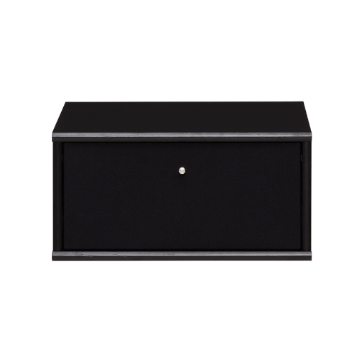 Mistral - Sort sengebord m. stofklap 45.5 cm x 23 cm x 42 cm | Møbelsalg.dk