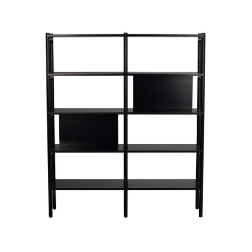Rowico Home Holton Bogreol Sort Egetræ 140 cm x 166 cm x 36 cm | Møbelsalg.dk