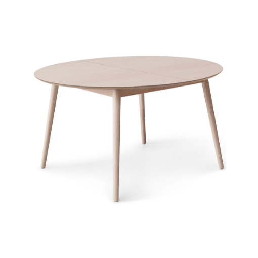 Meza by Hammel Round spisebord - Eg hvidpigmenteret.finér m. træben i eg 135 cm x 74 cm x 135 cm | Møbelsalg.dk