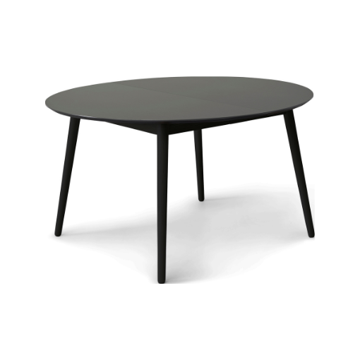 Meza by Hammel Round spisebord - Grafit farvet Fenix / nanolaminat m. sortbejdset ben 135 cm x 74 cm x 135 cm | Møbelsalg.dk