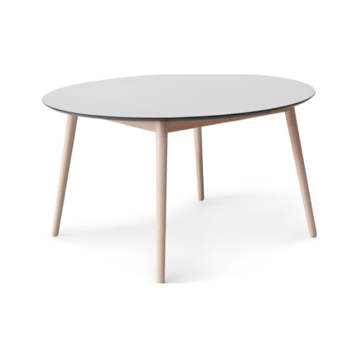 Meza by Hammel Round spisebord - Hvid laminat m. træben 135 cm x 74 cm x 135 cm | Møbelsalg.dk