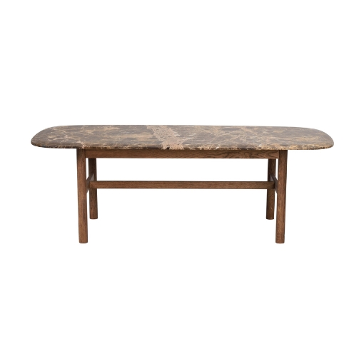 Rowico Home Hammond Sofabord ? Brun Marmor m. Brunolieret Eg 135 cm x 45 cm x 62 cm | Møbelsalg.dk