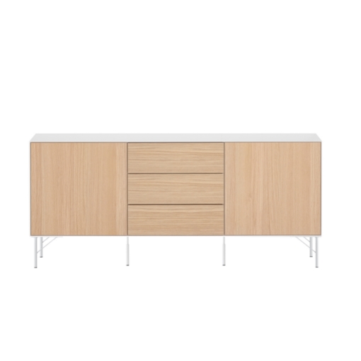 Edge by Hammel - Hvidpigmenteret skænk m. 2 låger og 3 skuffer 179.9 cm x 79 cm x 42 cm | Møbelsalg.dk