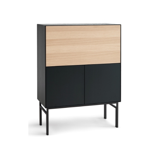 Edge by Hammel - Sort barskab med 2 låger 90.8 cm x 120.8 cm x 42 cm | Møbelsalg.dk