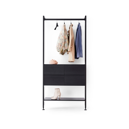 Edge by Hammel - Vangereol, 1 fag med bøjlestand, skab, skuffer og hylde 94 cm x 210 cm x 32.5 cm | Møbelsalg.dk