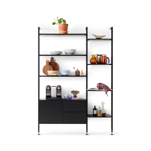 Edge by Hammel - Vangereol, 2 fag med skab og hylder 98.3 cm x 210 cm x 32.5 cm | Møbelsalg.dk