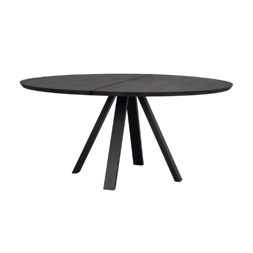 Rowico Home Carradale Spisebord Sort Egetræ m. V Ben 150 cm x 75 cm x 150 cm | Møbelsalg.dk