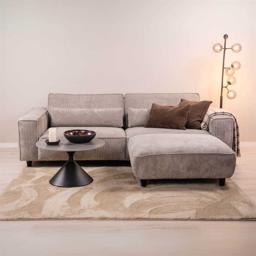 Ebba 3. personers sofa inkl. puf | Sand fløjl 