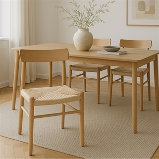 Firence spisebordsstol | Egetræ m. wicker flet