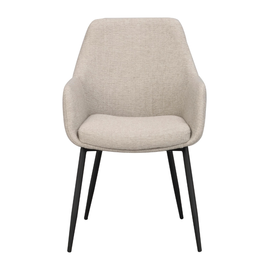 Rowico Home Reily Spisebordsstol Beige Stof m. Sort Stel | Møbelsalg.dk