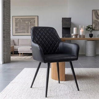 Hals spisebordsstol | Sort kunstlæder