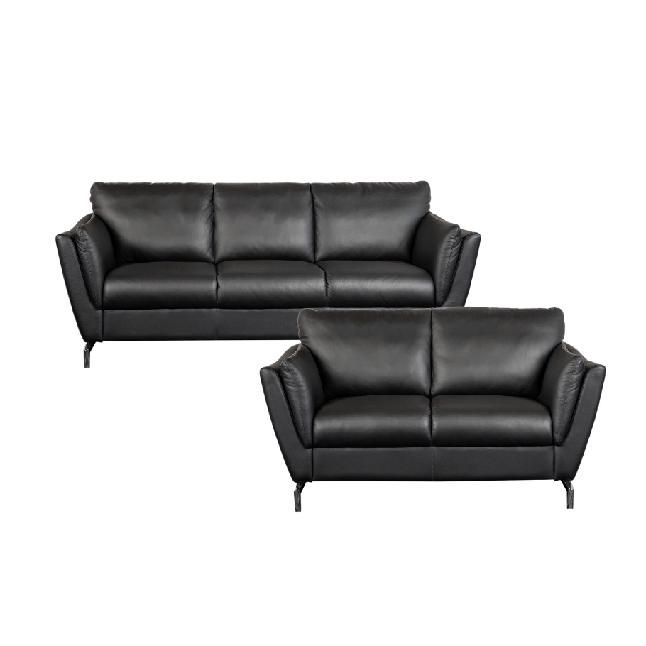 BD Mobel BD Santana - 3+2 personers sofasæt i sort læder | Møbelsalg.dk