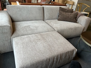 Jan Flydersofa | 3-personers sofa med puf | Bucle stof