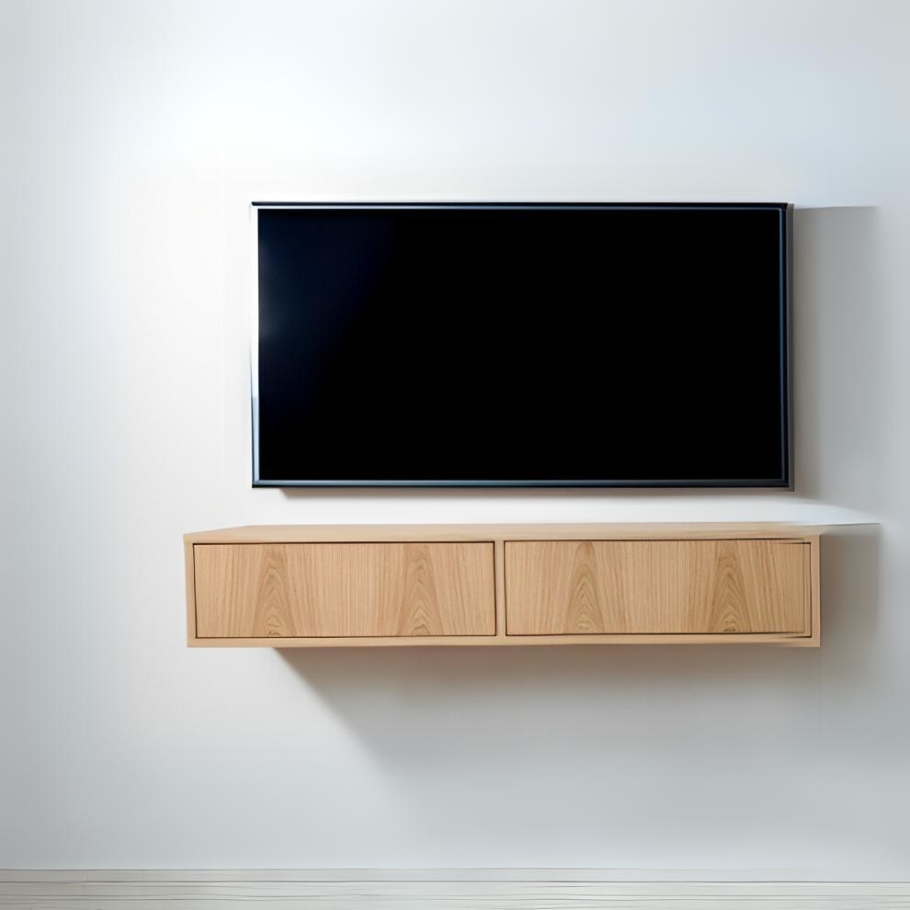 Klim Furniture - Væghængt TV - bord - Eg mat lak 120 cm x 22 cm x 33 cm | Møbelsalg.dk