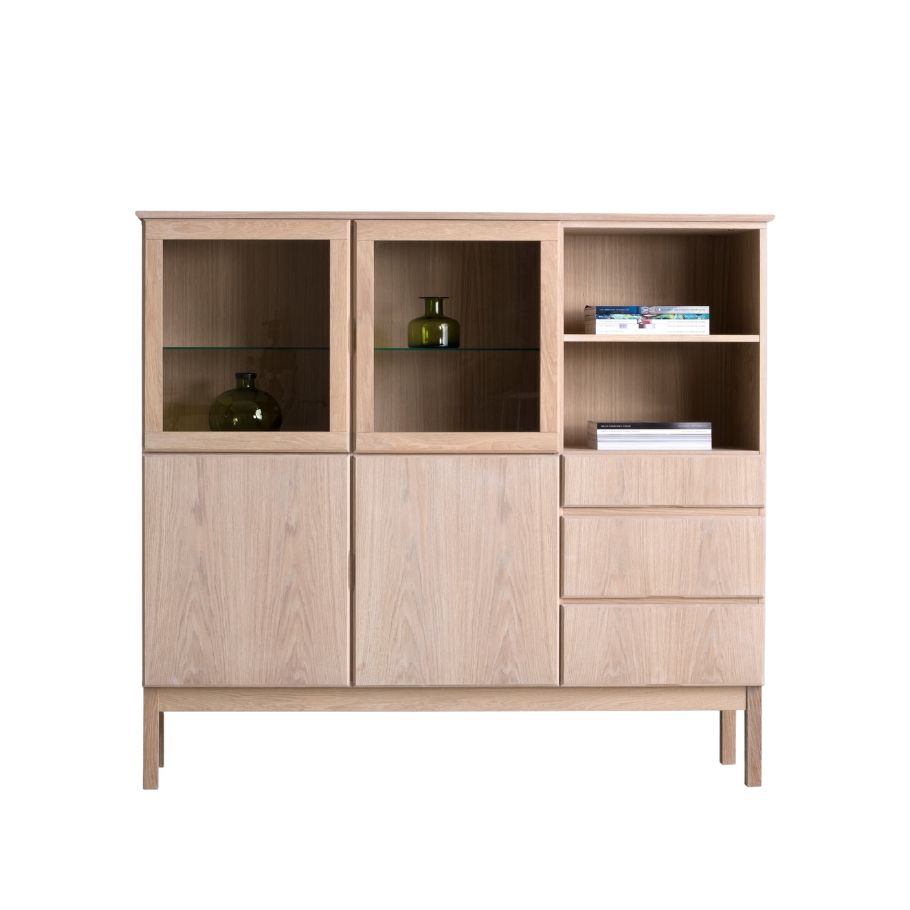 Klim Furniture - Reol 2059 - Eg hvidolie 150 cm x 180 cm x 30 cm | Møbelsalg.dk