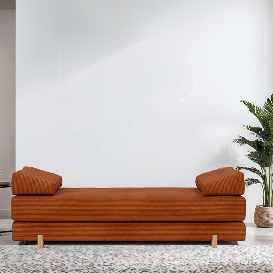 Innovation Living Sigmund sovesofa - Corduroy Burnt Orange 291 200 cm x 82 cm x 200 cm | Møbelsalg.dk