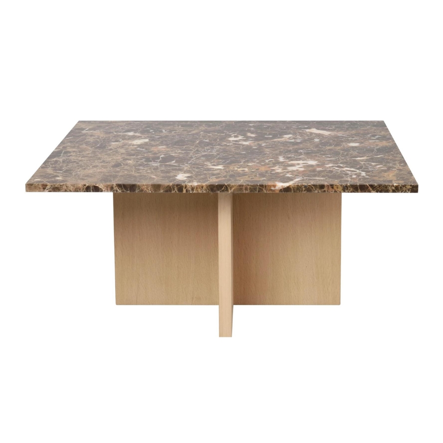 Rowico Home Brooksville Sofabord Brun m. Hvidpigmenteret Træ 90 cm x 42 cm x 90 cm | Møbelsalg.dk