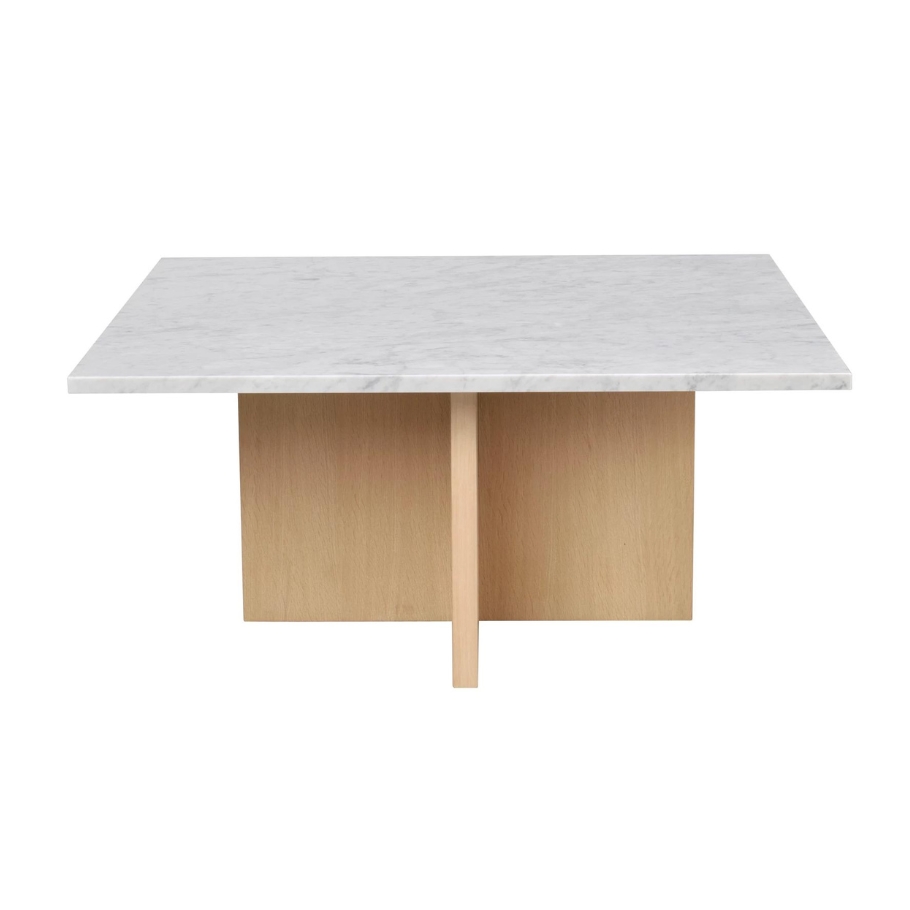 Rowico Home Brooksville Sofabord Hvid m. Hvidpigmenteret Træ 90 cm x 42 cm x 90 cm | Møbelsalg.dk