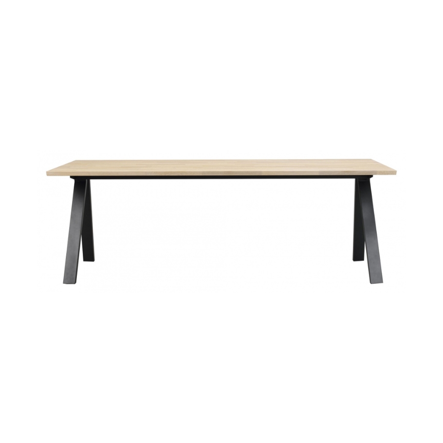 Rowico Home Carradale Spisebord 220 cm Hvidpigmenteret Eg m. v-ben | Møbelsalg.dk