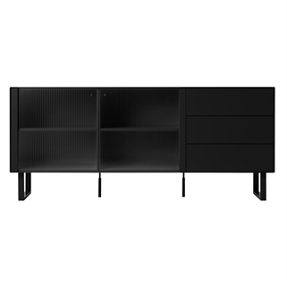 Edge by Hammel skab – Sort med riflet glas