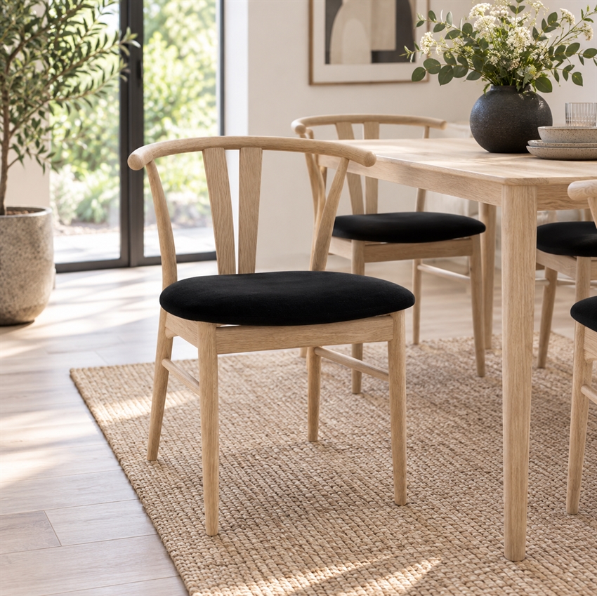 Rydeberg Furniture - Maja spisebordsstol - Eg med lædersæde | Møbelsalg.dk