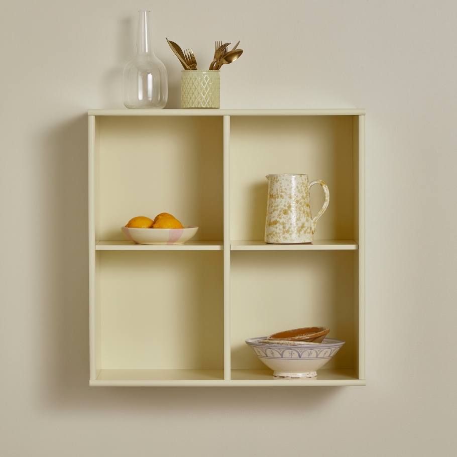 Mistral Modul 025 Bogkasse Lys gul 70 cm x 70 cm x 27 cm | Møbelsalg.dk